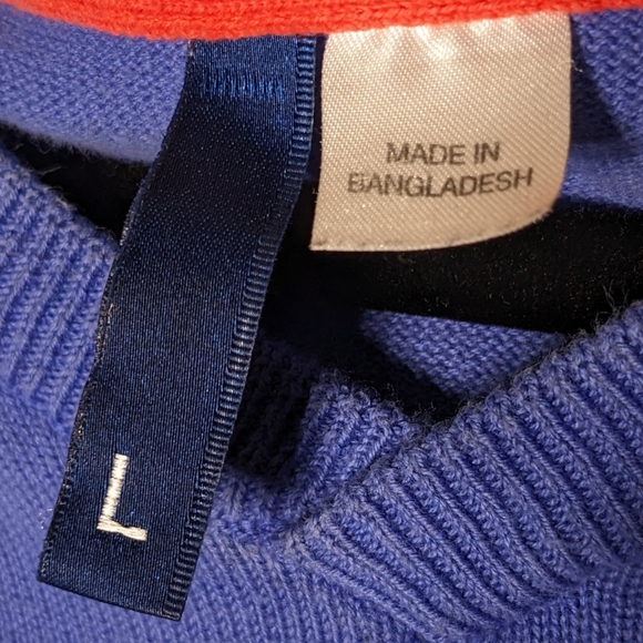 Divided Periwinkle Purple Sweater with V Neck - Picture 5 of 5